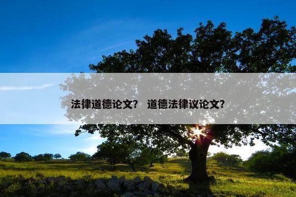 法律道德论文？ 道德法律议论文？