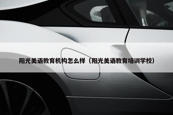 阳光美语教育机构怎么样（阳光美语教育培训学校）