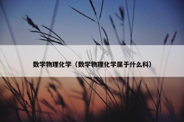 数学物理化学（数学物理化学属于什么科）