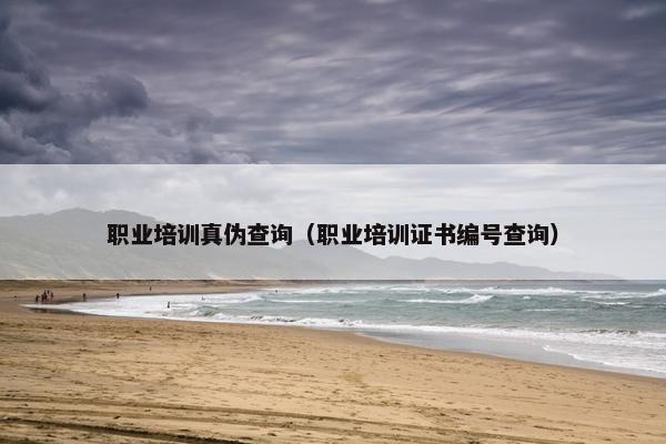 职业培训真伪查询（职业培训证书编号查询）