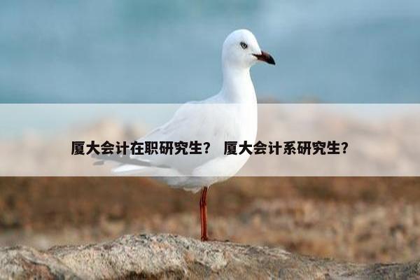 厦大会计在职研究生？ 厦大会计系研究生？