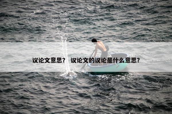 议论文意思？ 议论文的议论是什么意思？