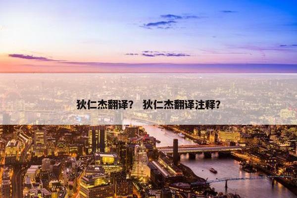 狄仁杰翻译？ 狄仁杰翻译注释？