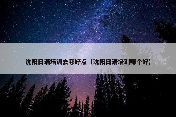 沈阳日语培训去哪好点（沈阳日语培训哪个好）