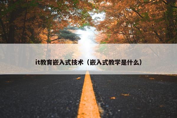 it教育嵌入式技术（嵌入式教学是什么）