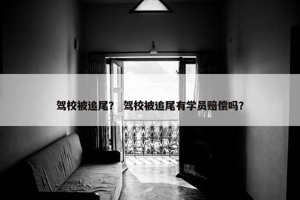 驾校被追尾？ 驾校被追尾有学员赔偿吗？