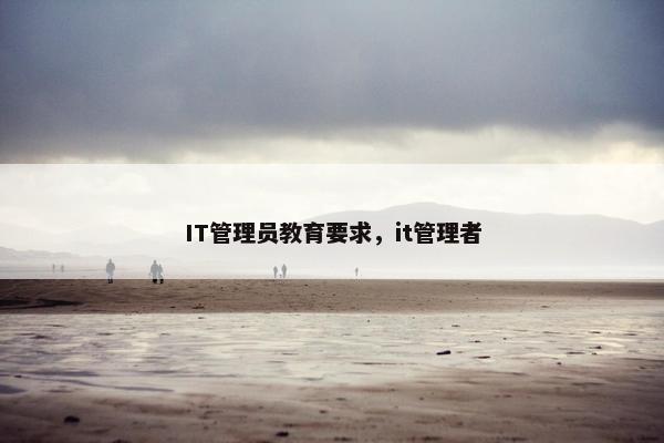 IT管理员教育要求，it管理者
