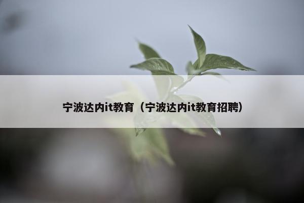 宁波达内it教育（宁波达内it教育招聘）
