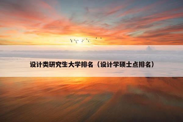 设计类研究生大学排名（设计学硕士点排名）