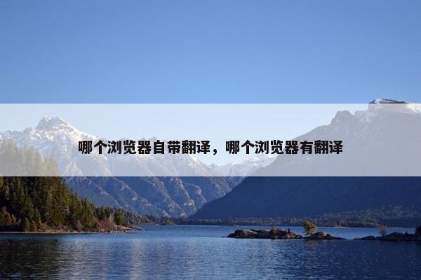 哪个浏览器自带翻译，哪个浏览器有翻译