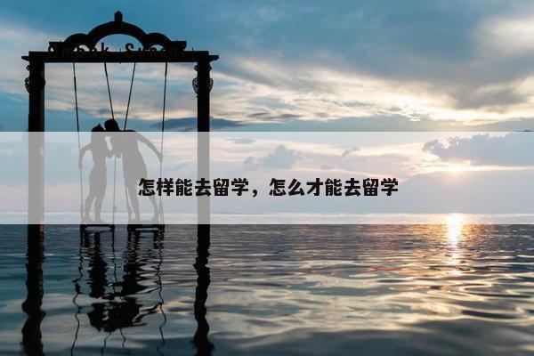 怎样能去留学，怎么才能去留学