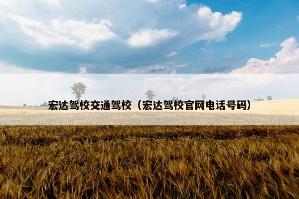 宏达驾校交通驾校（宏达驾校官网电话号码）