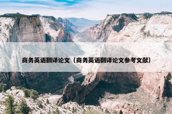 商务英语翻译论文（商务英语翻译论文参考文献）