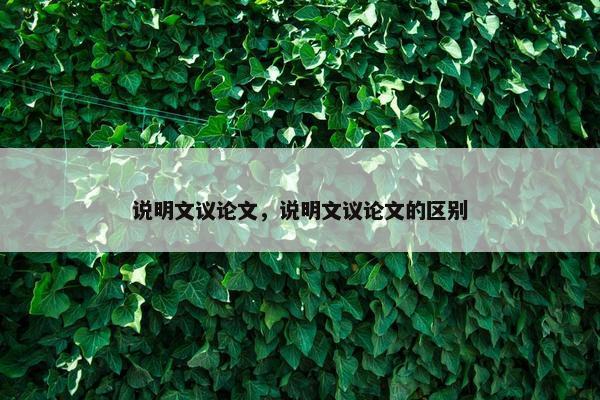 说明文议论文，说明文议论文的区别
