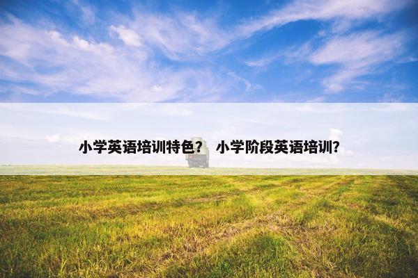 小学英语培训特色？ 小学阶段英语培训？