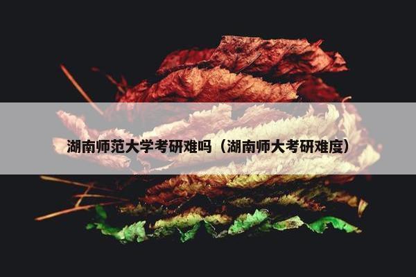 湖南师范大学考研难吗（湖南师大考研难度）