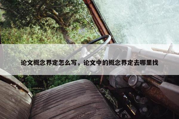 论文概念界定怎么写，论文中的概念界定去哪里找