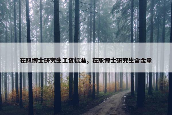 在职博士研究生工资标准，在职博士研究生含金量