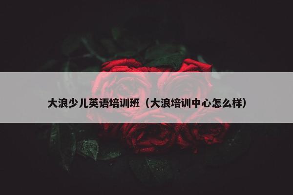 大浪少儿英语培训班（大浪培训中心怎么样）