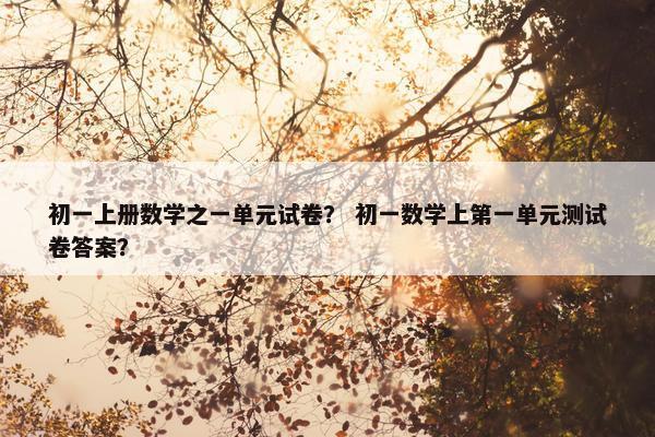 初一上册数学之一单元试卷？ 初一数学上第一单元测试卷答案？