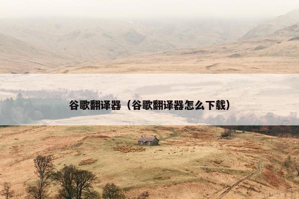 谷歌翻译器（谷歌翻译器怎么下载）