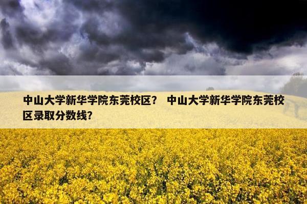 中山大学新华学院东莞校区？ 中山大学新华学院东莞校区录取分数线？