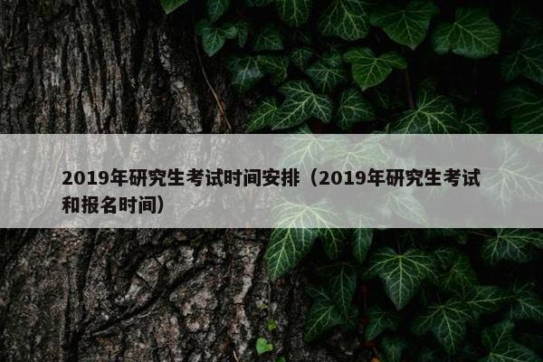 2019年研究生考试时间安排（2019年研究生考试和报名时间）