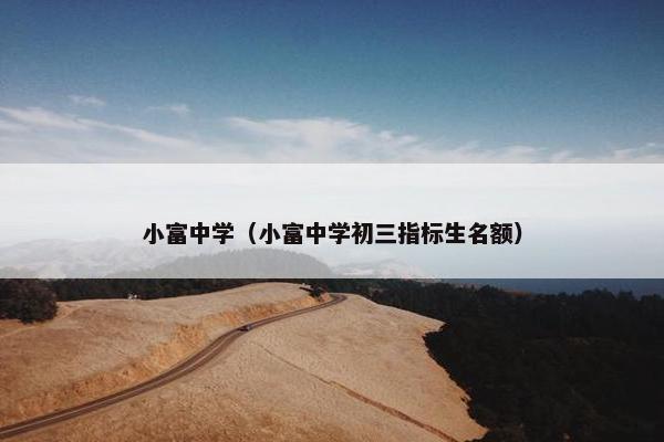 小富中学（小富中学初三指标生名额）