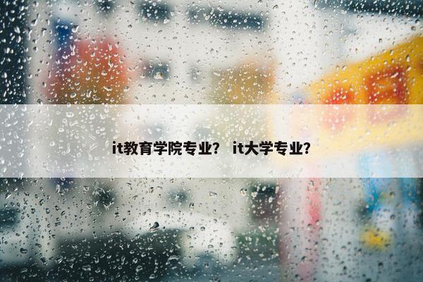 it教育学院专业？ it大学专业？
