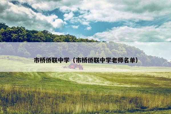 市桥侨联中学（市桥侨联中学老师名单）