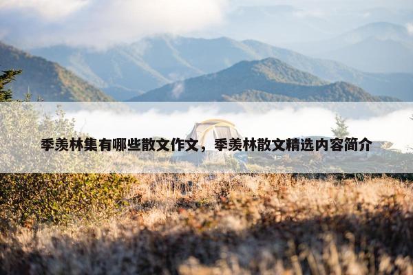 季羡林集有哪些散文作文，季羡林散文精选内容简介