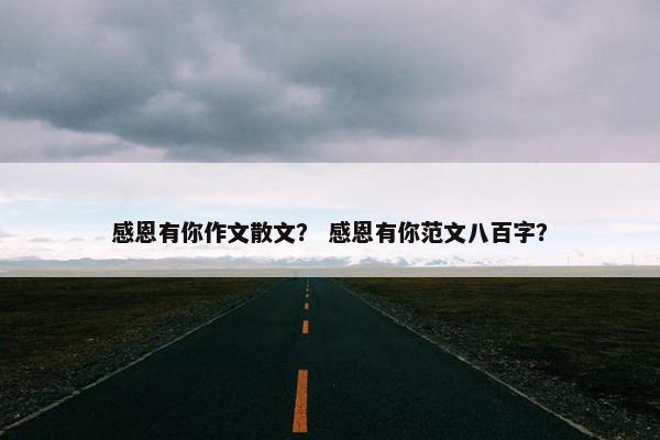 感恩有你作文散文？ 感恩有你范文八百字？