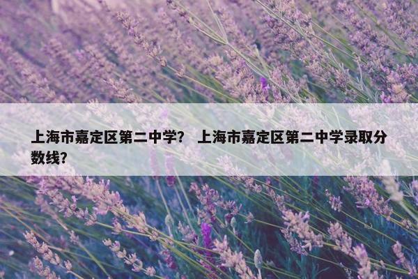 上海市嘉定区第二中学？ 上海市嘉定区第二中学录取分数线？