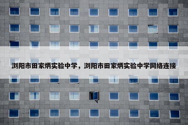 浏阳市田家炳实验中学，浏阳市田家炳实验中学网络连接