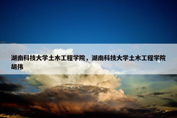 湖南科技大学土木工程学院，湖南科技大学土木工程学院胡伟