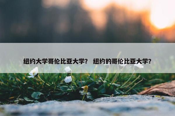 纽约大学哥伦比亚大学？ 纽约的哥伦比亚大学？