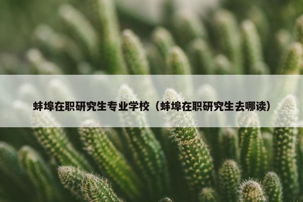 蚌埠在职研究生专业学校（蚌埠在职研究生去哪读）