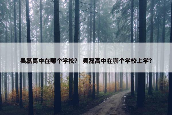 吴磊高中在哪个学校？ 吴磊高中在哪个学校上学？