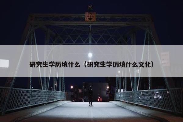 研究生学历填什么（研究生学历填什么文化）