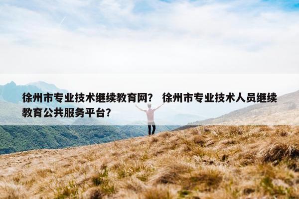 徐州市专业技术继续教育网？ 徐州市专业技术人员继续教育公共服务平台？