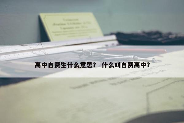 高中自费生什么意思？ 什么叫自费高中？