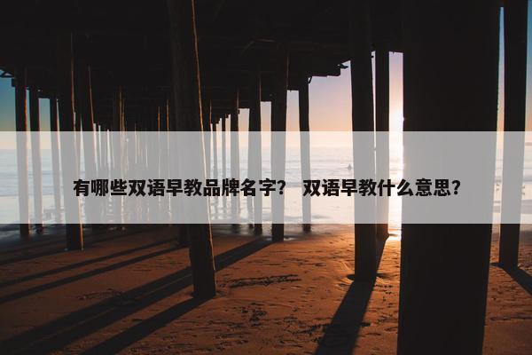 有哪些双语早教品牌名字？ 双语早教什么意思？