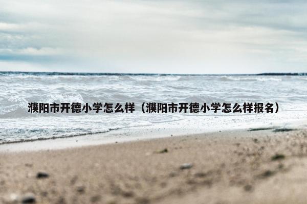 濮阳市开德小学怎么样（濮阳市开德小学怎么样报名）