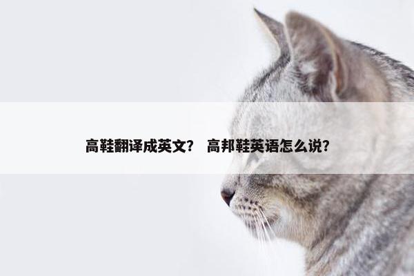 高鞋翻译成英文？ 高邦鞋英语怎么说？