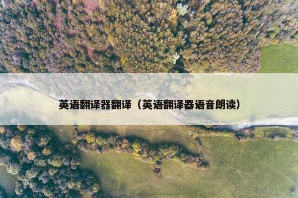 英语翻译器翻译（英语翻译器语音朗读）