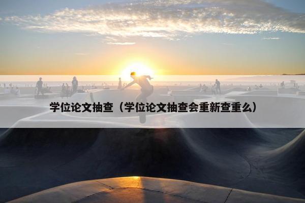 学位论文抽查（学位论文抽查会重新查重么）