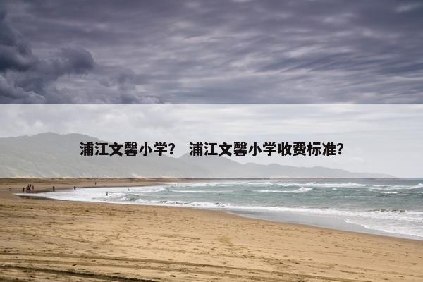 浦江文馨小学？ 浦江文馨小学收费标准？