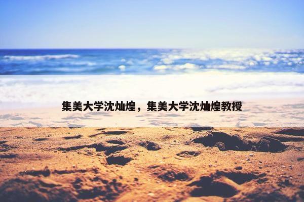 集美大学沈灿煌，集美大学沈灿煌教授