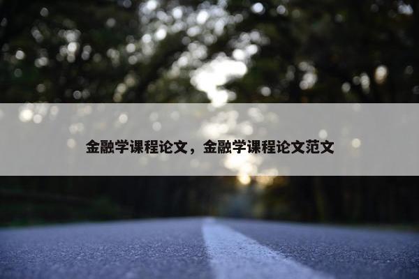 金融学课程论文，金融学课程论文范文