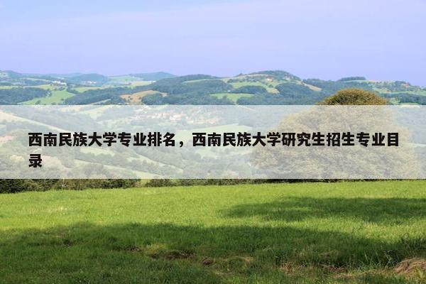 西南民族大学专业排名，西南民族大学研究生招生专业目录